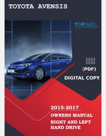 toyota avensis 2015-2016 owners manual rhd and lhd